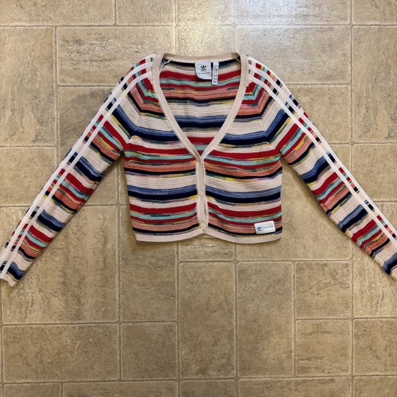Adidas Originals Kseniaschnaider knitted cardigan button vneck multicolor small - Picture 2 of 10